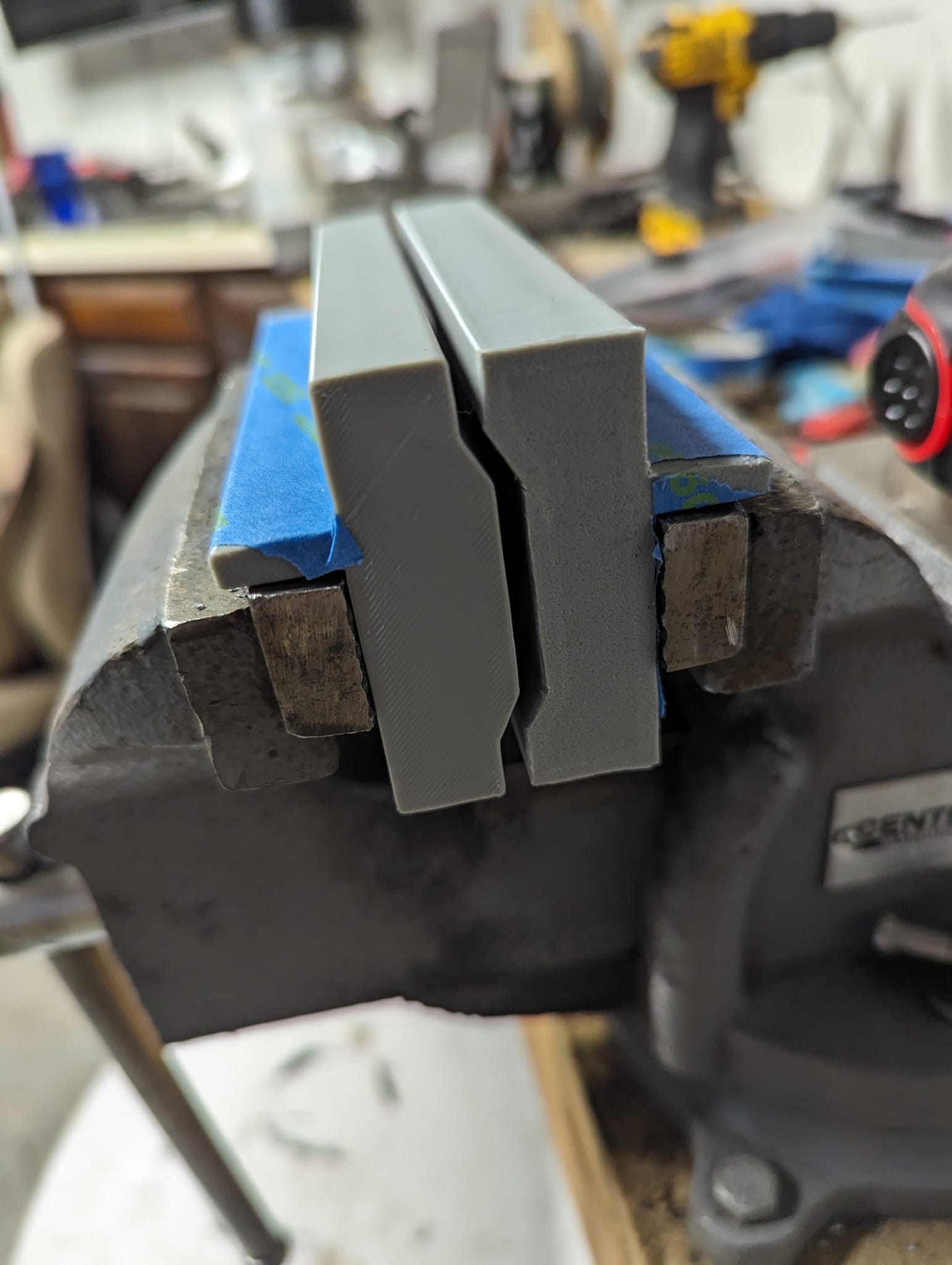 OpenSCAD Vise mounted Metal stamping dies