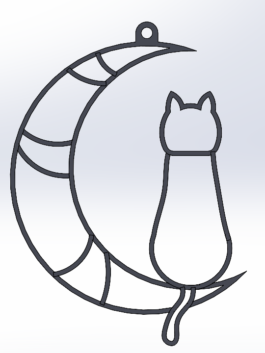 cat on moon sun catcher