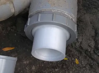 75mm througwall PVC pipe adapter (110mm endcap to 75mm connector)