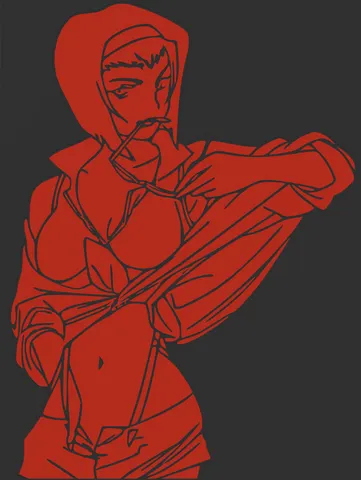 Faye Wall Art - Cowboy Bebop - Outline Inlay