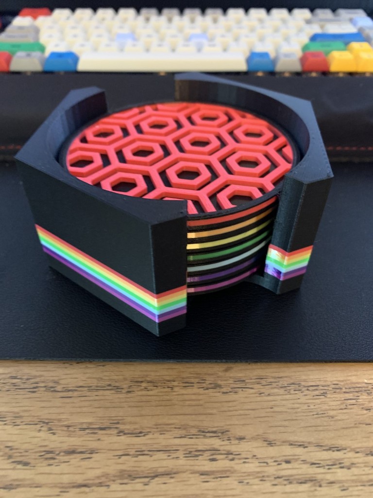 Miniatura 2 do modelo 3D Hexagon Coaster Set