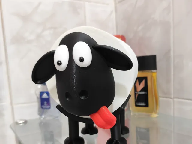 Sheep showing tongue
