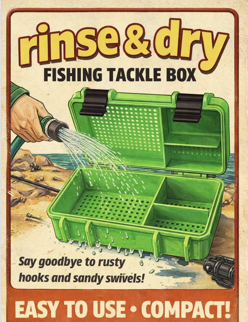 Rinse and Dry Fishing Tackle Box