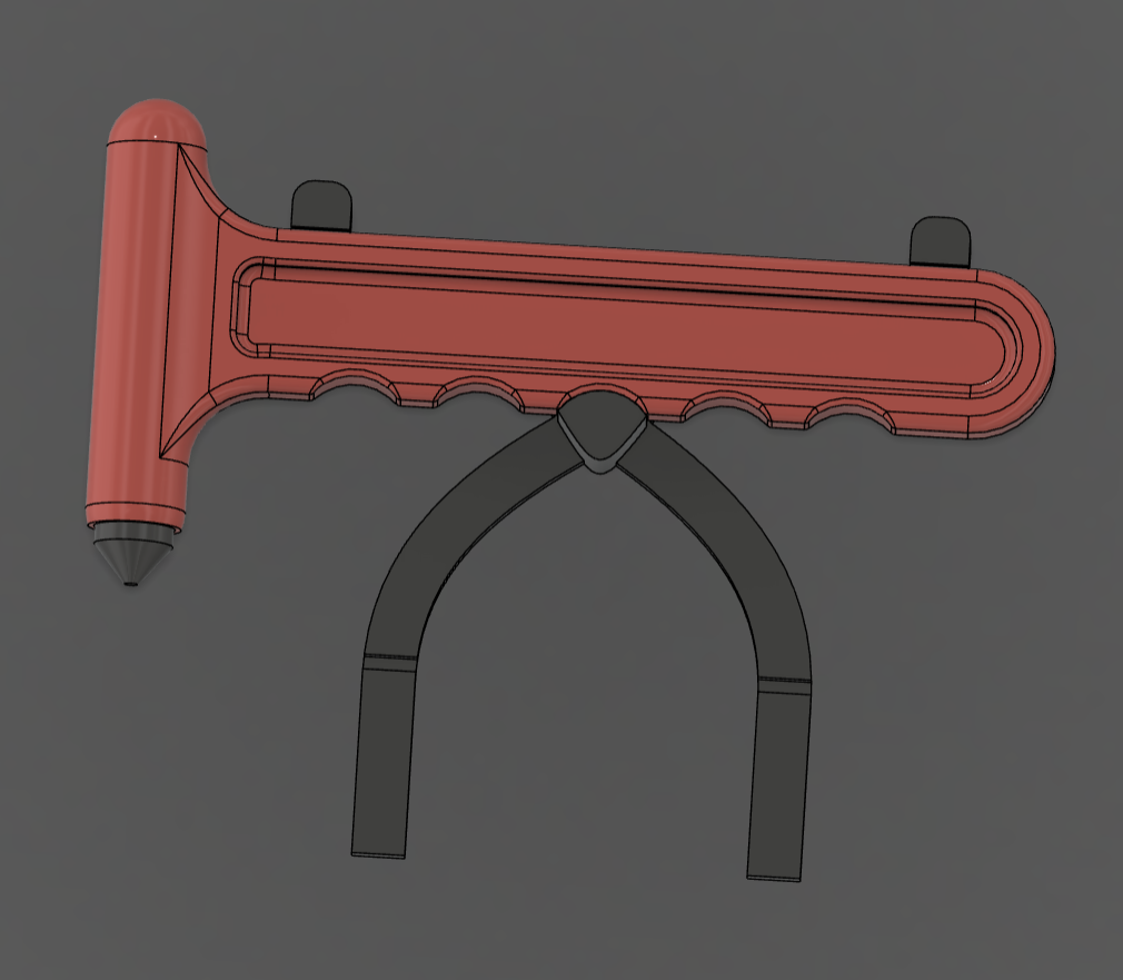 Glass breaking hammer mockup