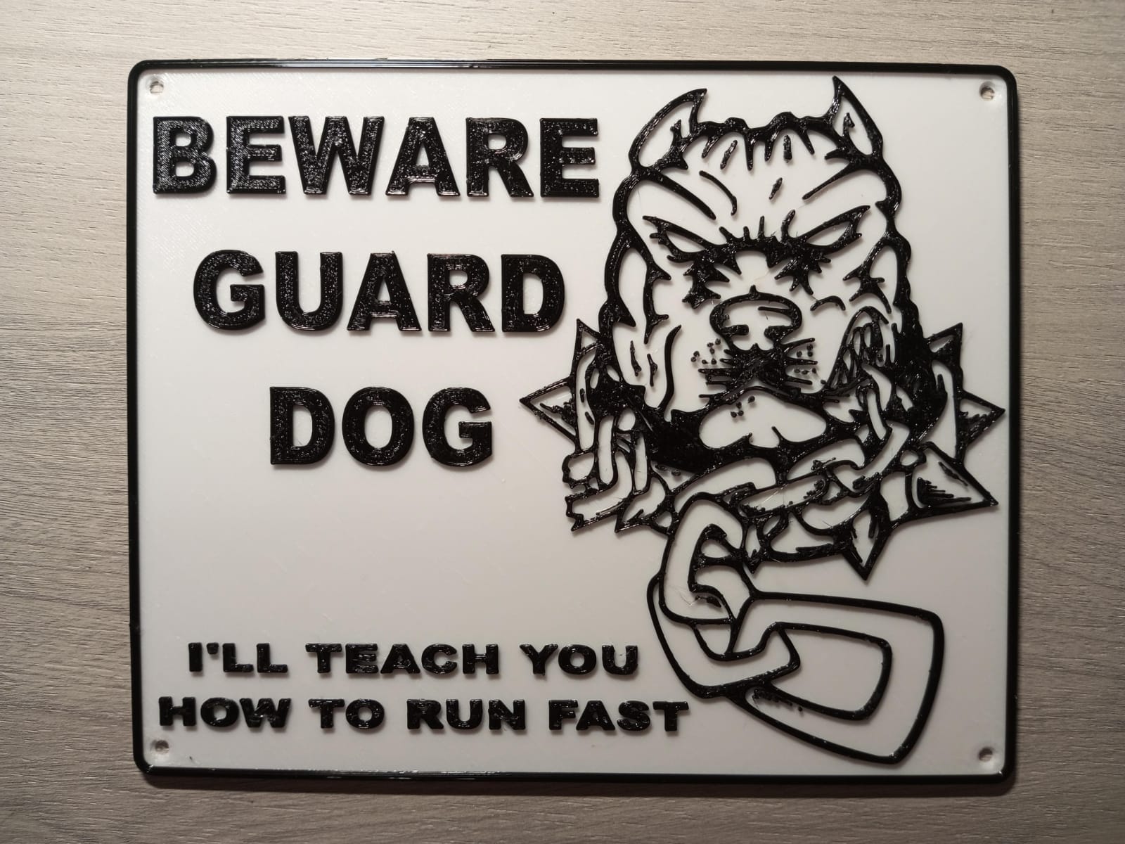 Beware of the dog + sign without text