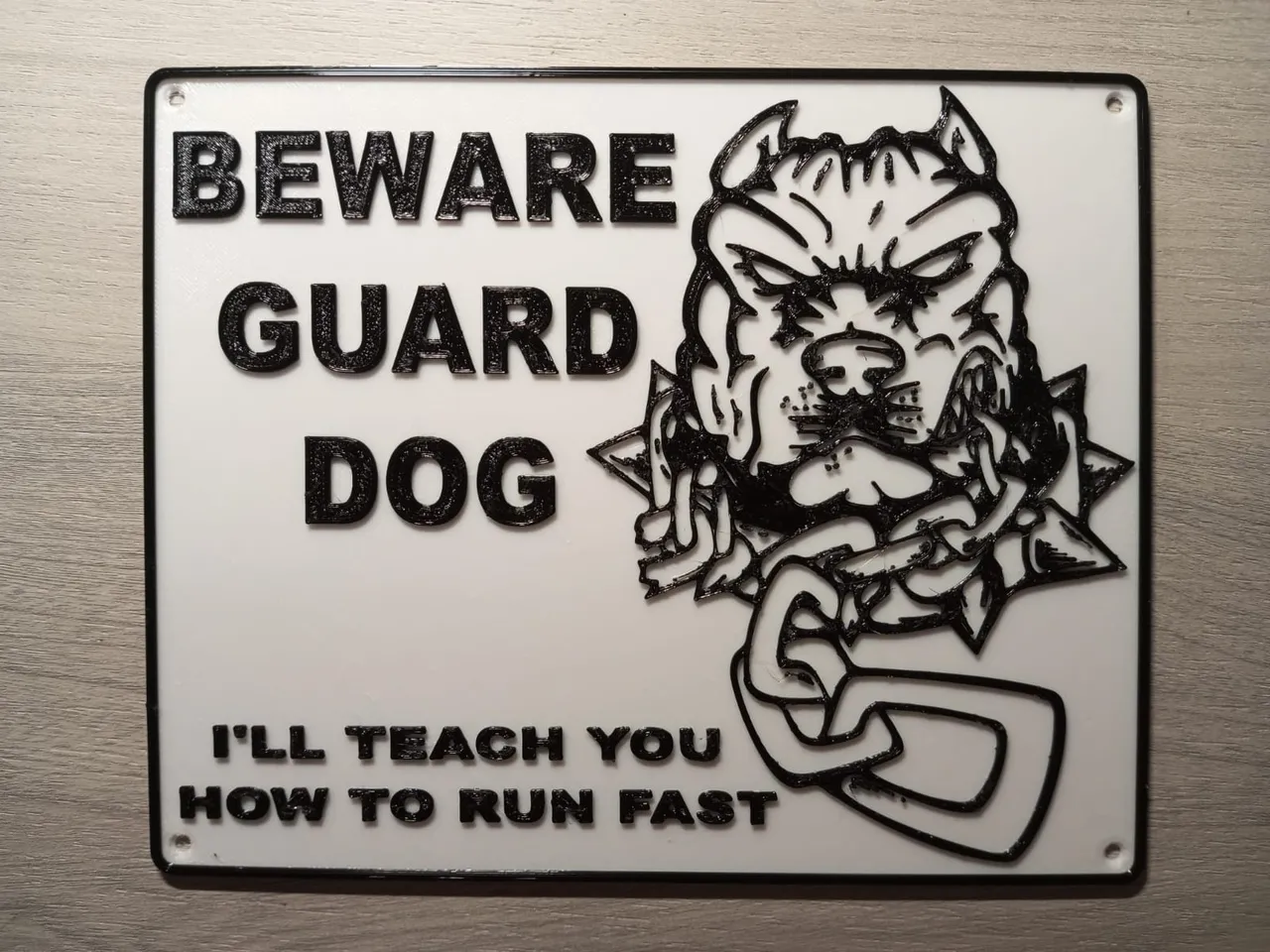 Beware of the dog + sign without text by DimOn | Download free STL ...