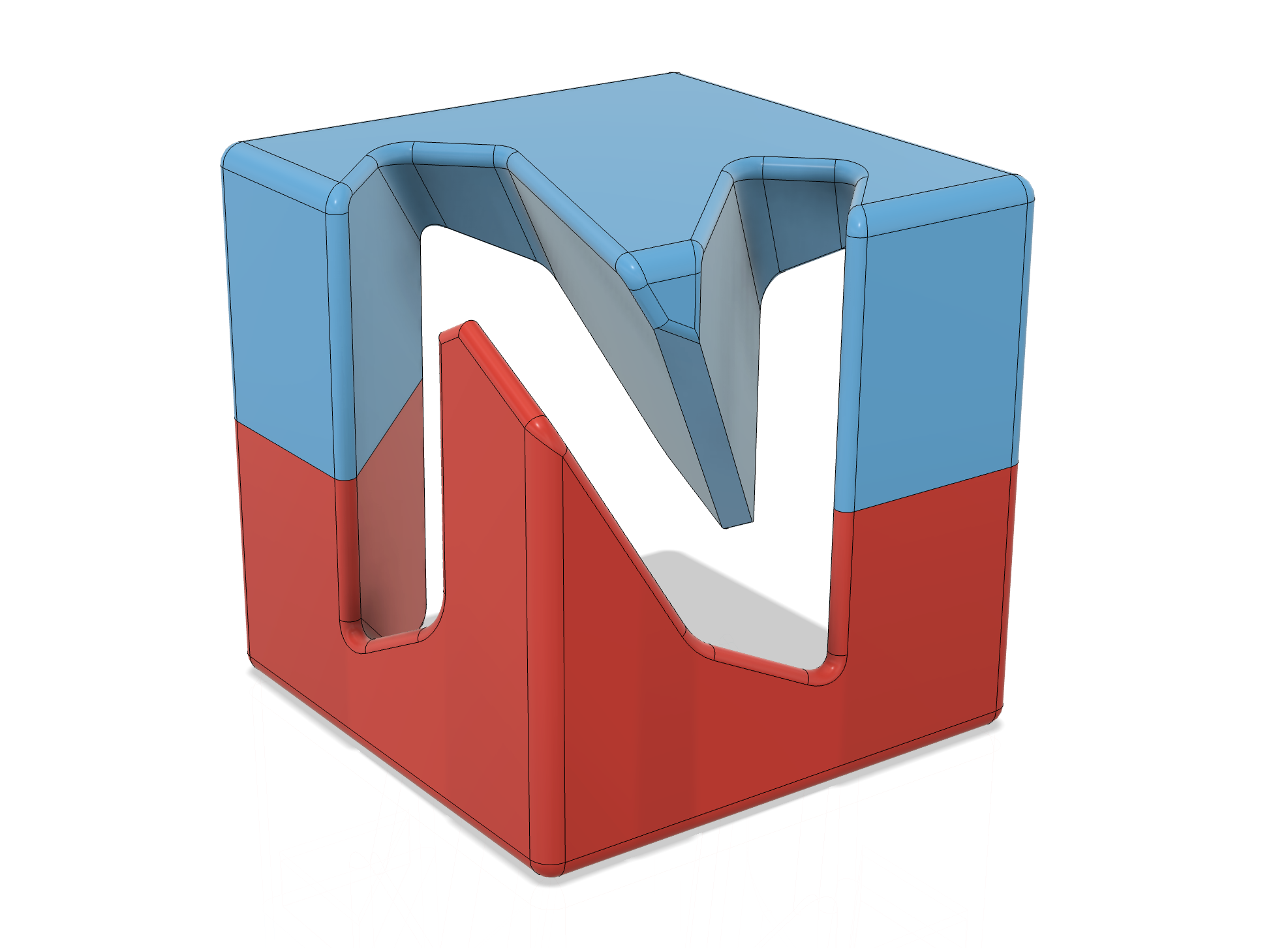 Negative Space N Cube Logo — miniatura 2