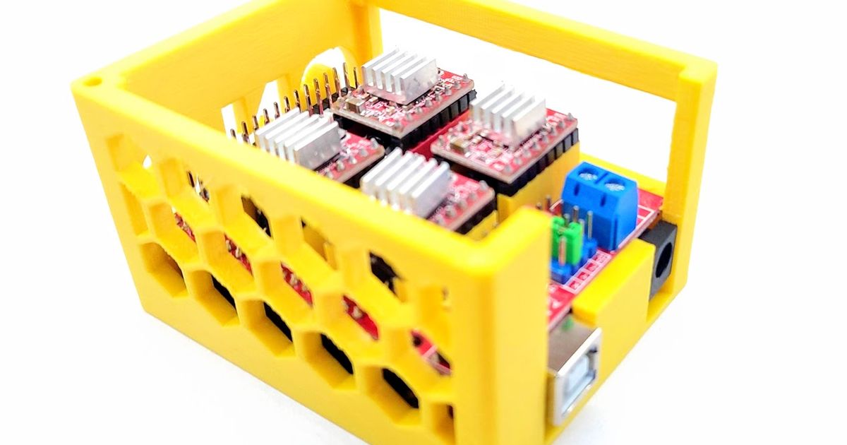 Arduino Uno R3 + CNC shield housing case + Fan 50x50 cover by Marcin ...