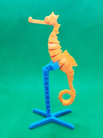 Articulated and Poseable Seahorse Toy with Stand