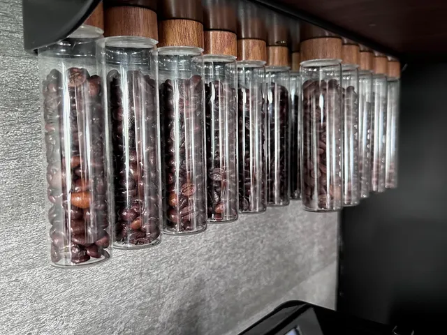 Cabinet suspended magnetic coffee bean cellar