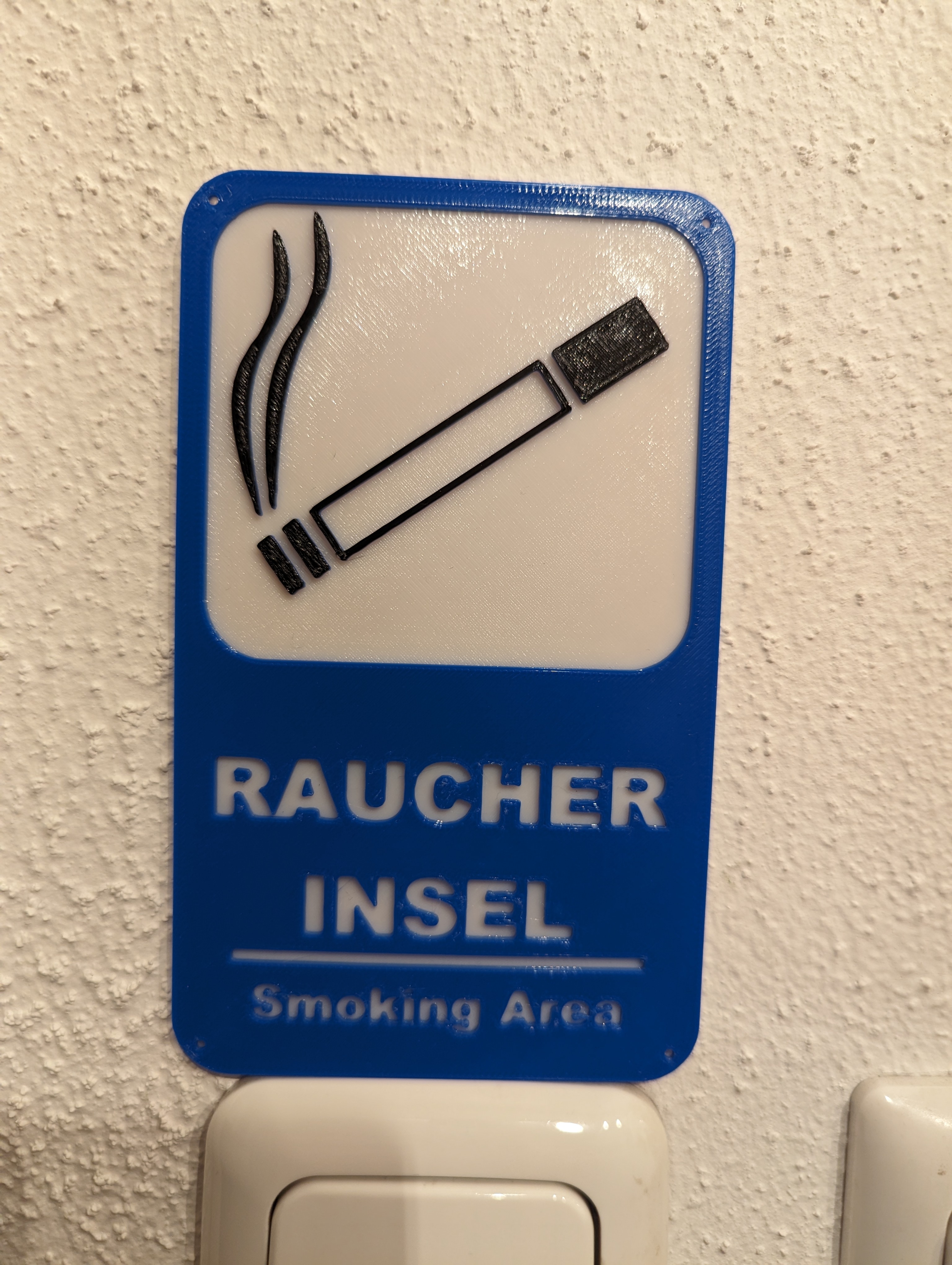 Schild Raucherinsel