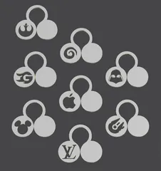 Wine glass clips - various cutouts
