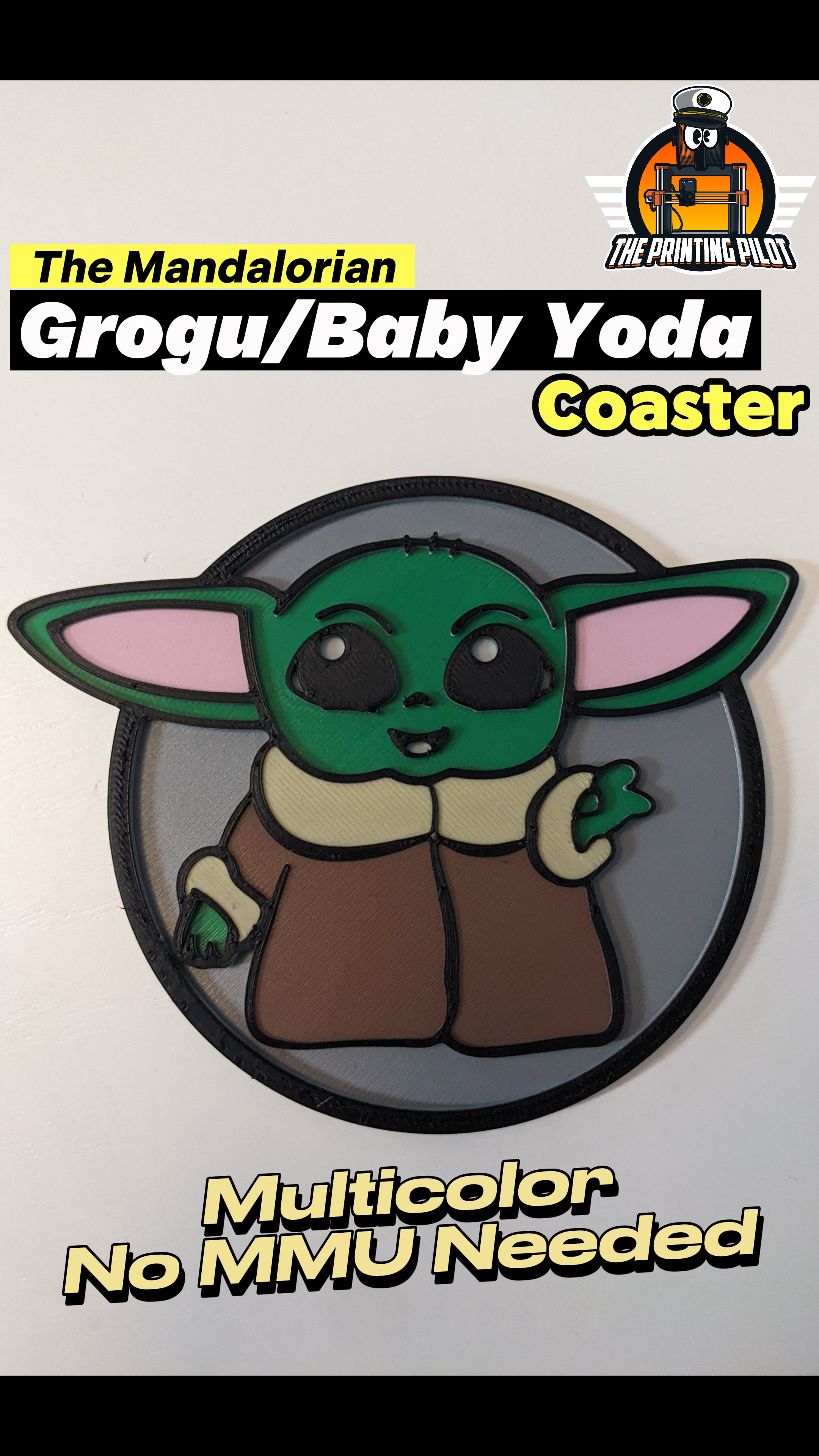 Grogu/Baby Yoda Coaster Funko Style (The Mandalorian)