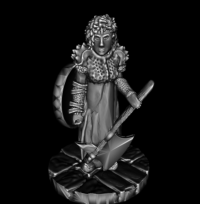 Easy-Print Axe-Wielding Shieldmaiden