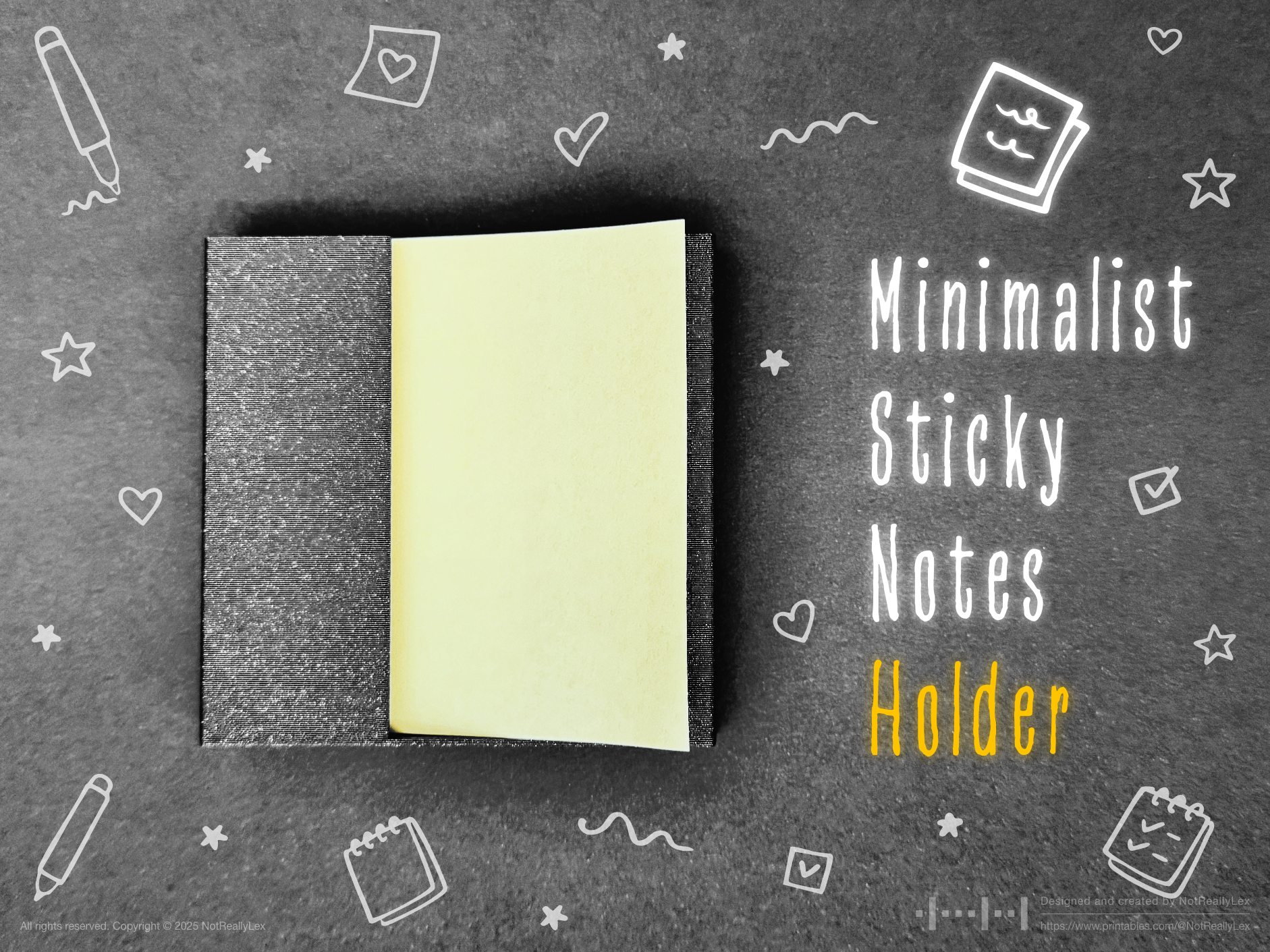 Minimalist Sticky Notes Holder