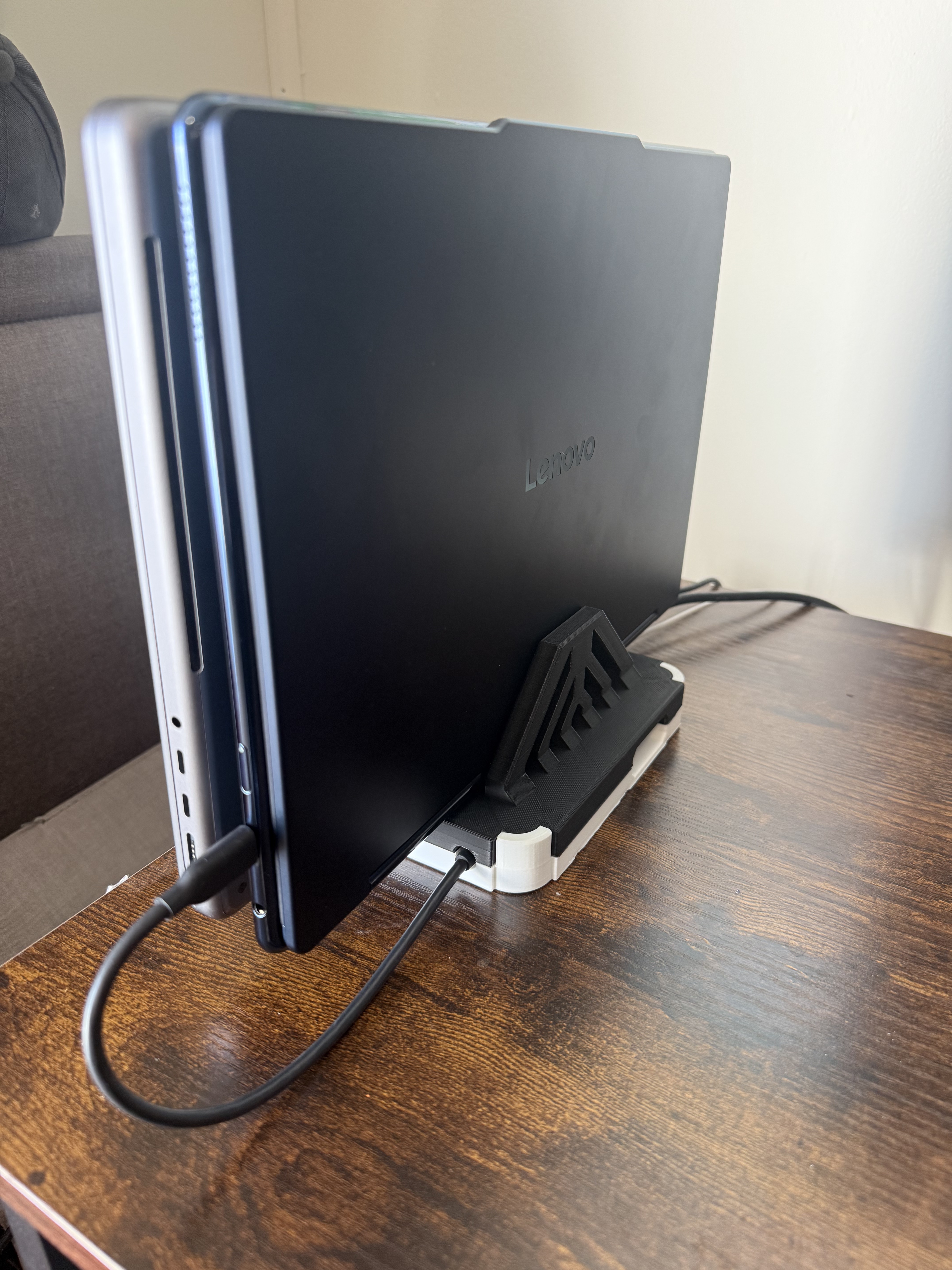 Dual Vertical Laptop Stand and Anker USB-C hub holder. — thumbnail 5