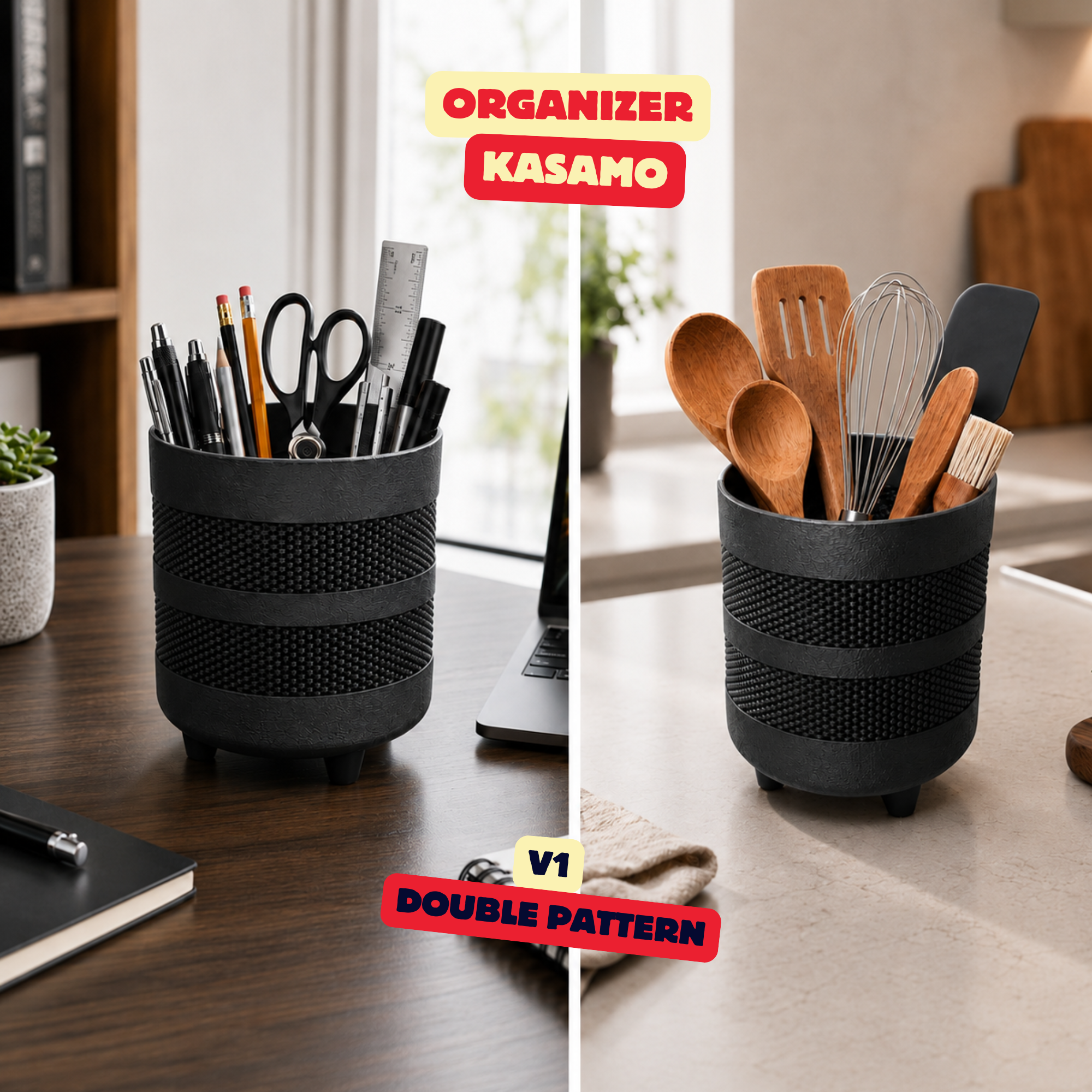 MULTIPURPOSE ORGANIZER (KASAMO) - DOUBLE PATTERN / KITCHEN ORGANIZER / OFFICE ORGANIZER/ DECOR