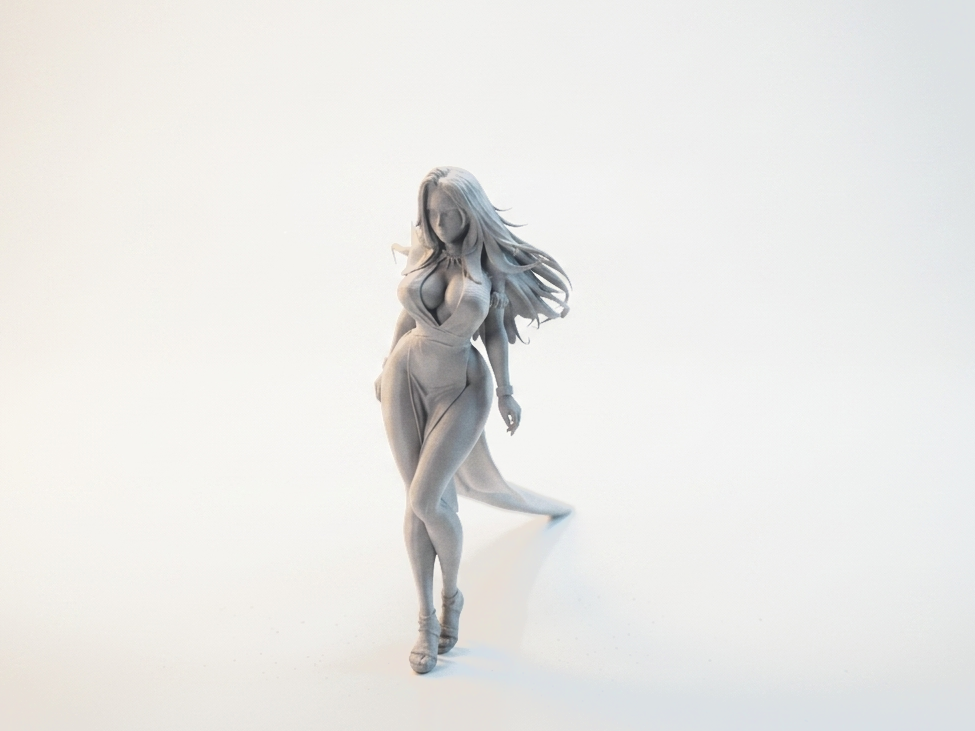 Croc Tail Lady Figurine Female Character 3D Printable