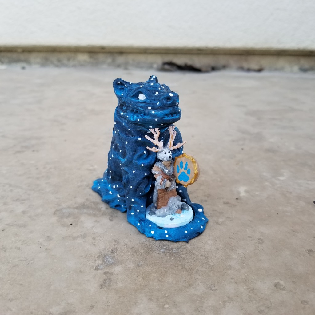 Spirit Wolf Miniature Base (Heroic / 28mm)