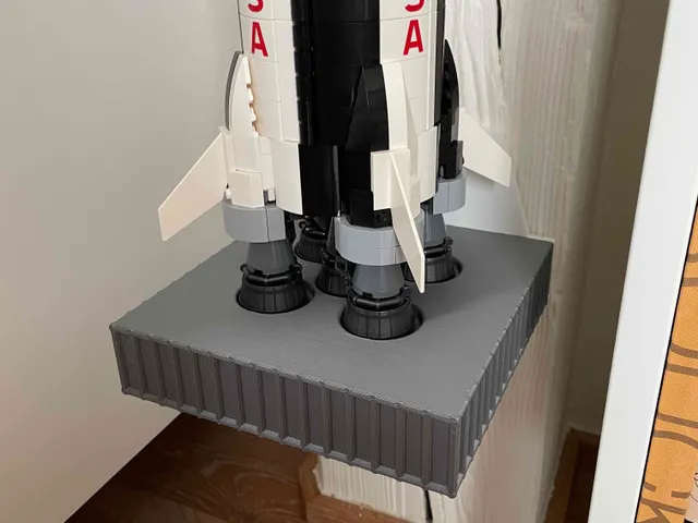 Lego Saturn V vertical wall mount