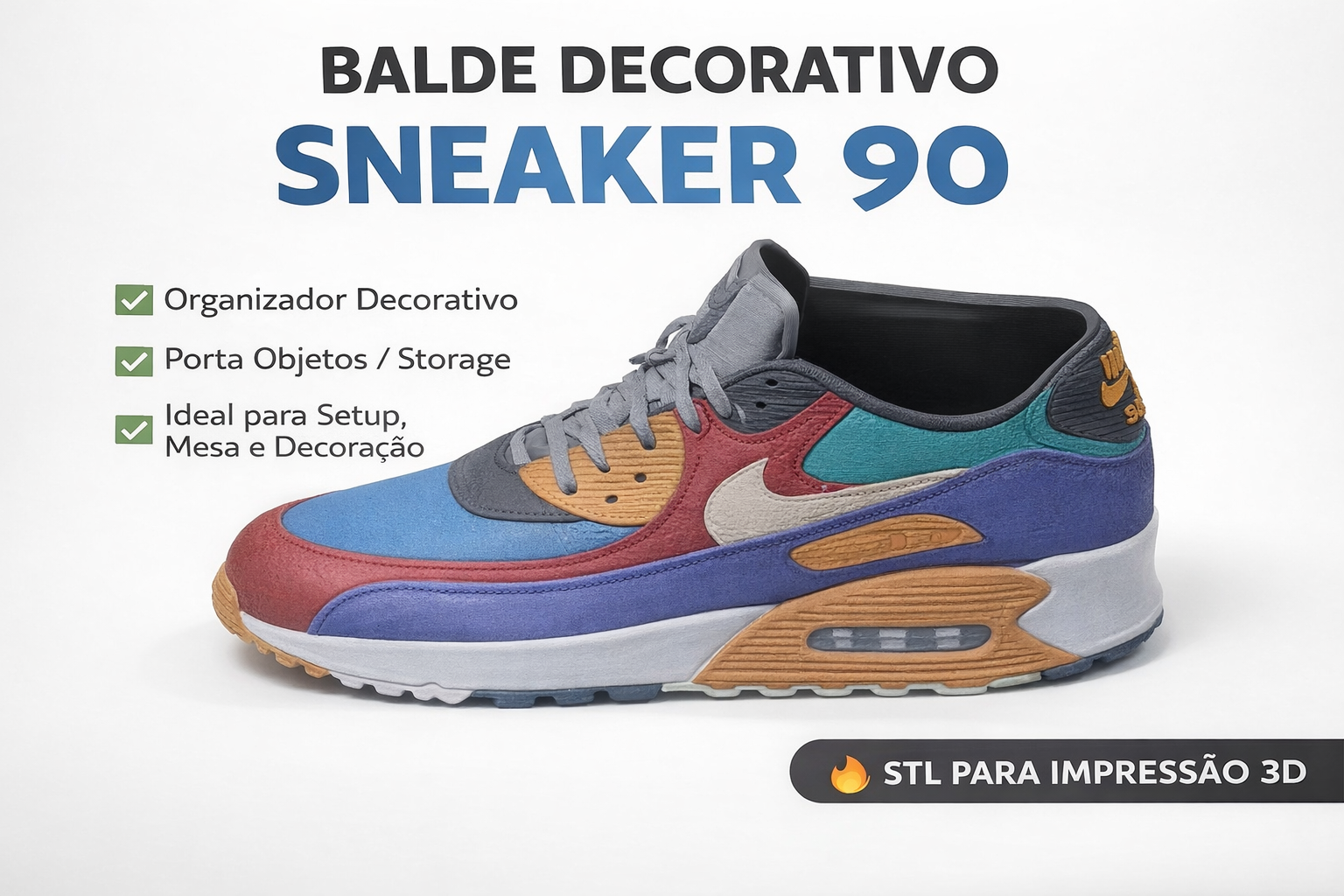 Sneaker 90 – Balde Decorativo Organizer