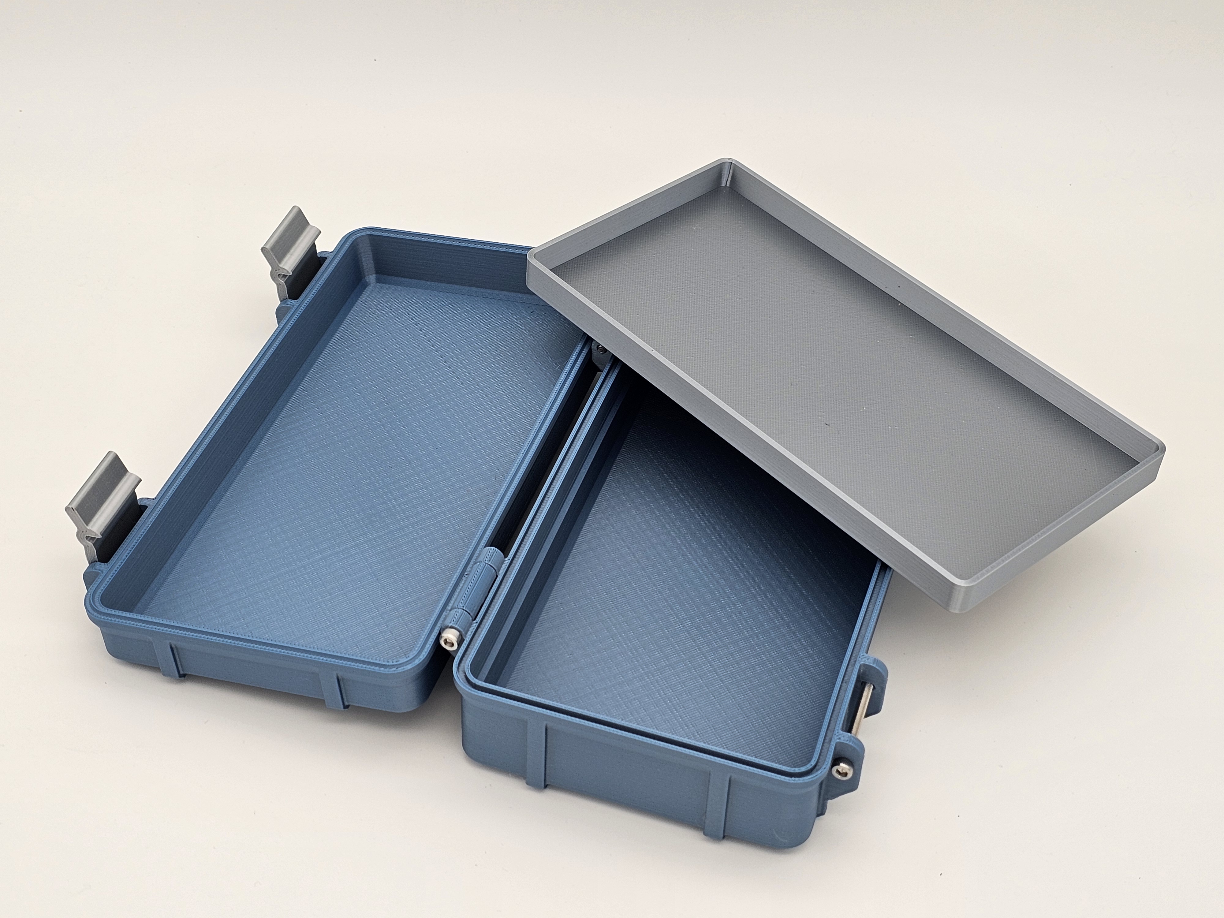 Rugged phone box with charger and accesory tray