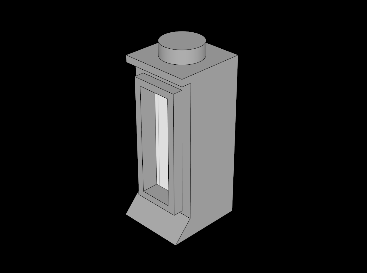 Lego Compatible (29ac01.dat) Window  1 x  1 x  2 Classic with Solid Studs (Complete)