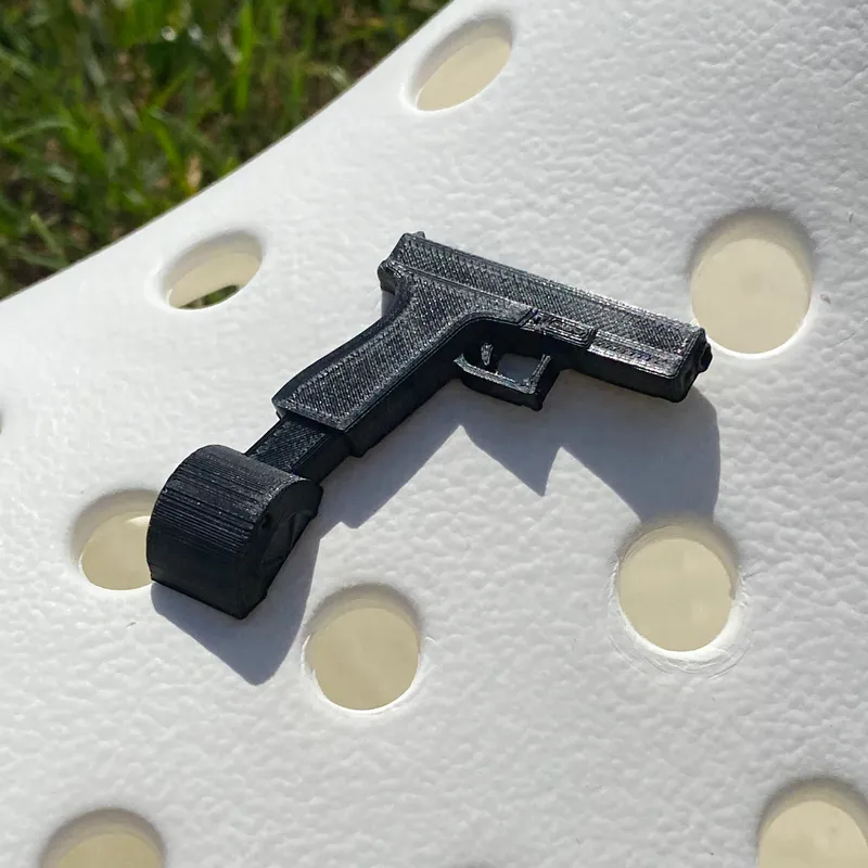 Gun charm for crocs by Meshminds, Download free STL model