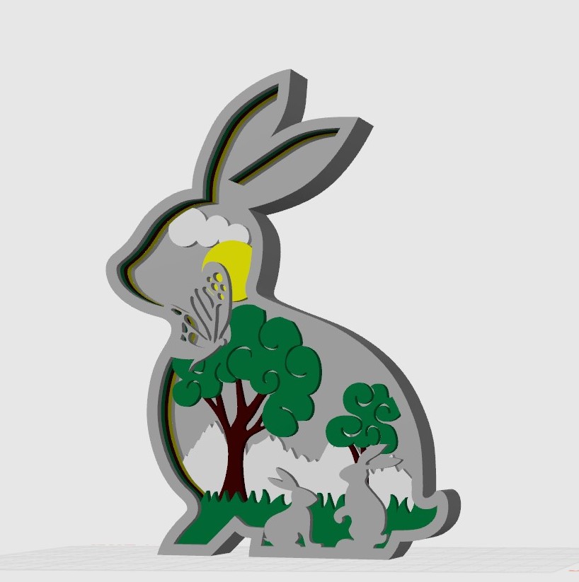 Easter rabbit decoration on table by el_caspien | Download free STL ...