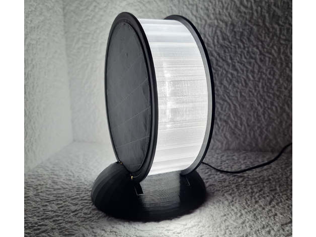 Disco lamp with recycled spool