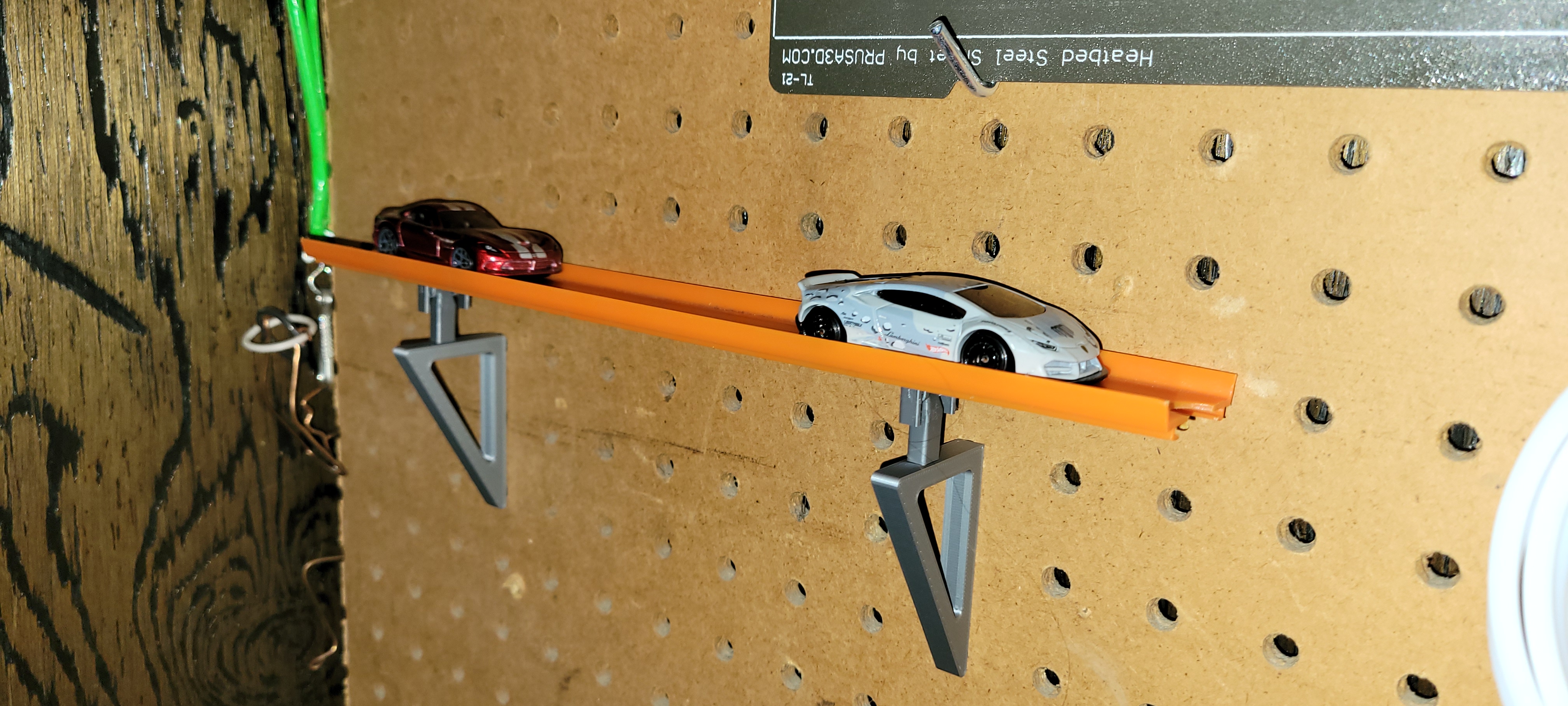 Pegboard Mount for Hot Wheels Track Pieces