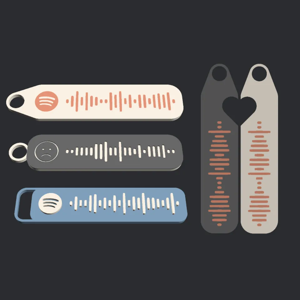 Customizable Spotify Code Keyring or Tag by OutwardB, Download free STL  model