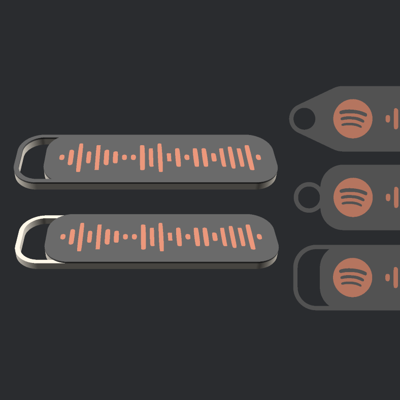 Miniatura 3 do modelo 3D Customizable Spotify Code Keyring or Tag
