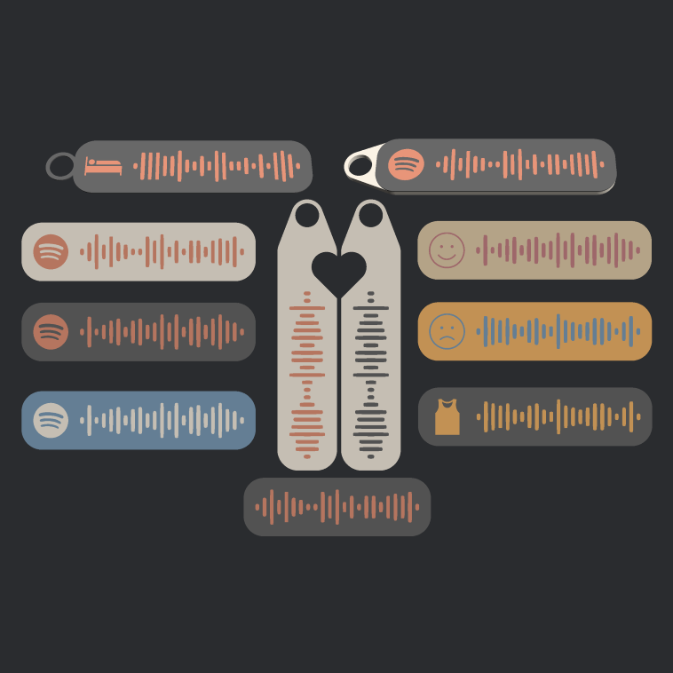 Miniatura 4 do modelo 3D Customizable Spotify Code Keyring or Tag