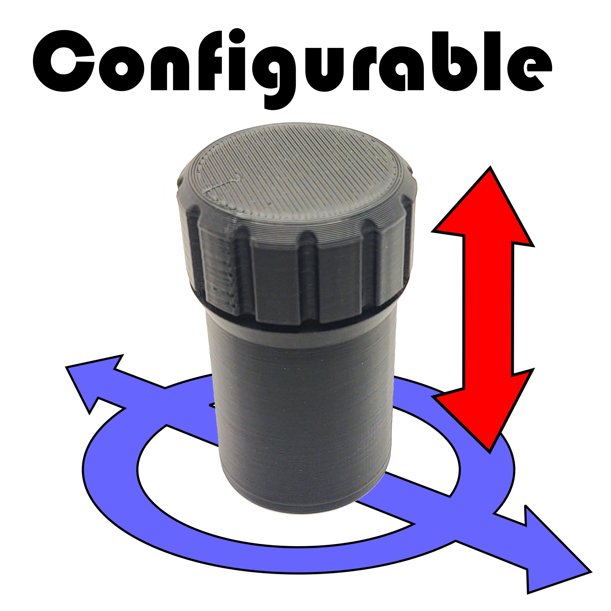 Parametric Easy Screw Top Container Maker, FreeCAD Generator