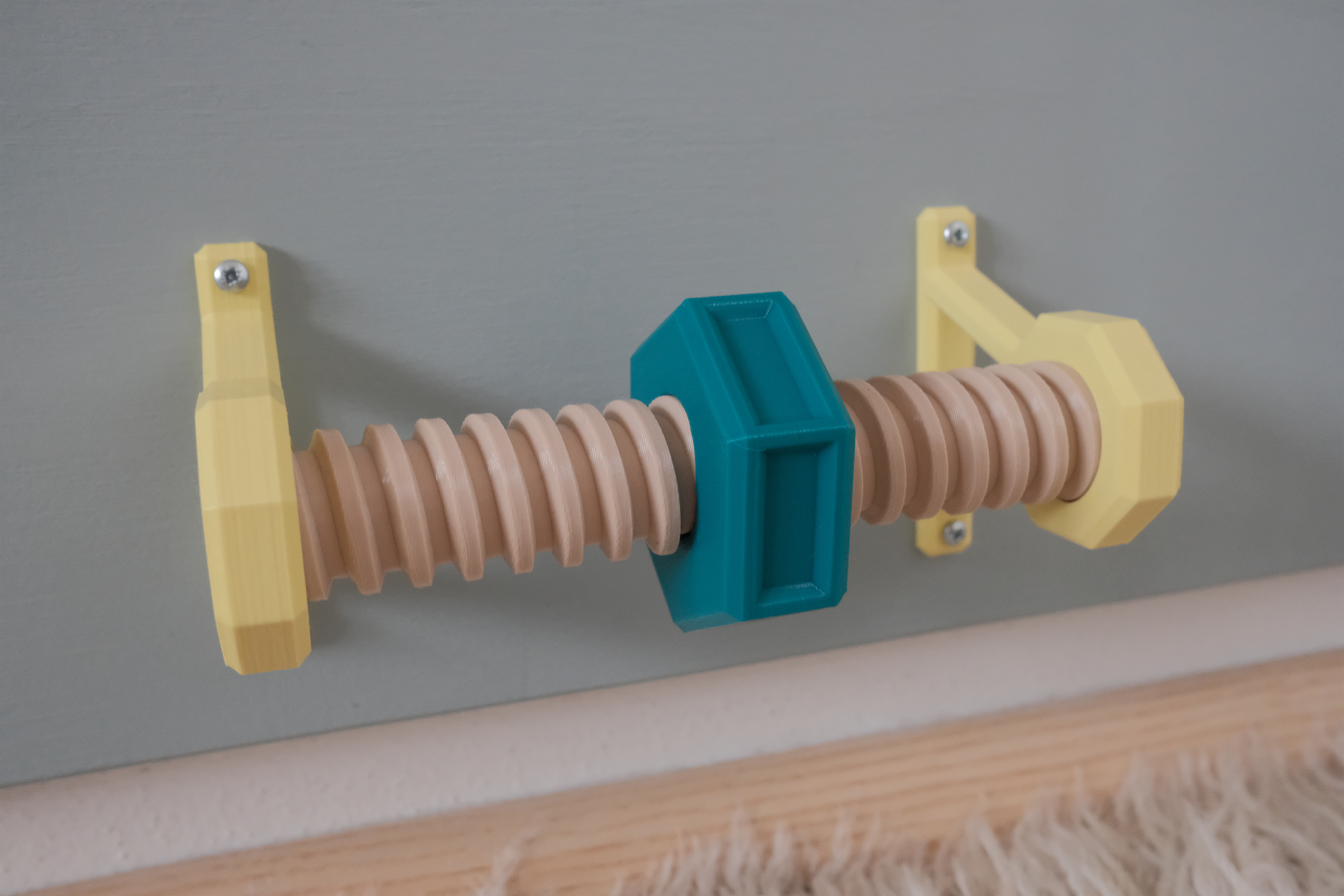 Nut on screw for busy board