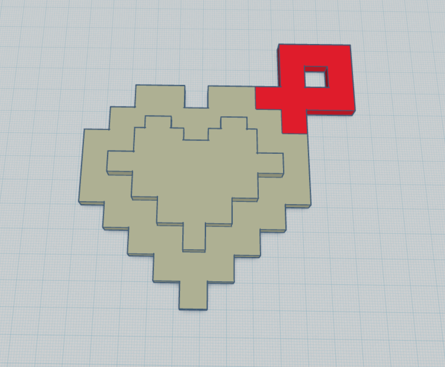 Digital heart Keychain