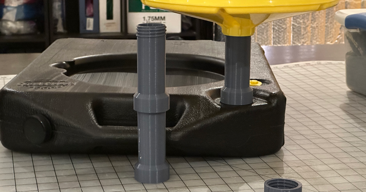 Extension and fillcap for GarageBoss GB125/GB150 oil drain pans by