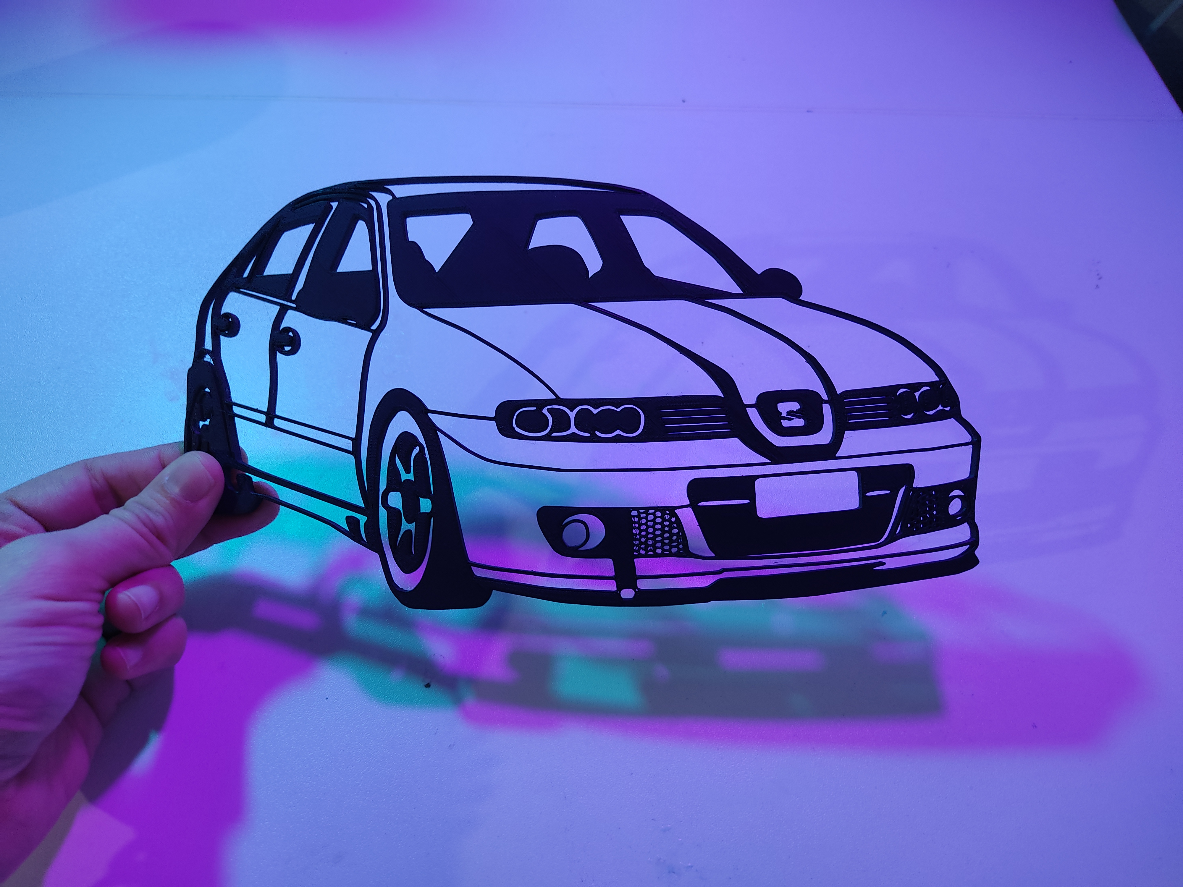 Seat Leon 2d wallart, silhouette