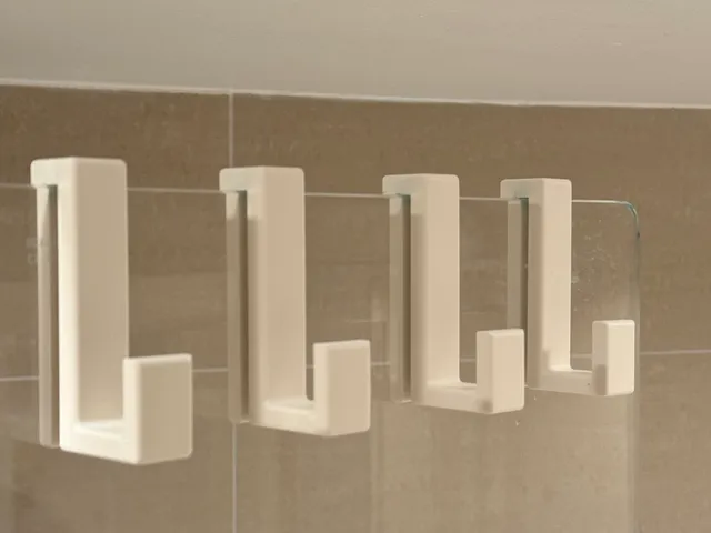 Shower glass hook