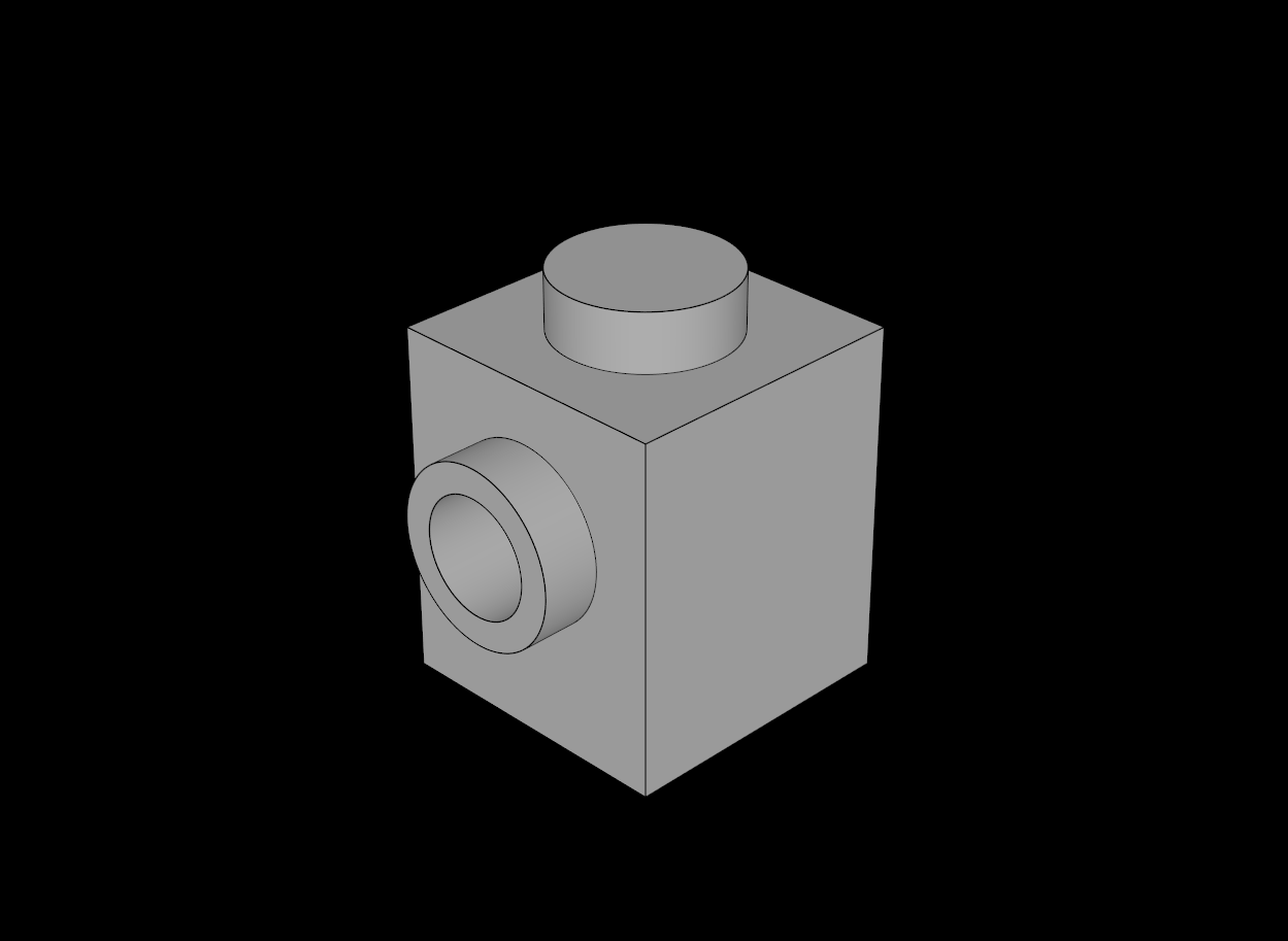 Lego Compatible (47905.dat) Brick  1 x  1 with Studs on Two Opposite Sides