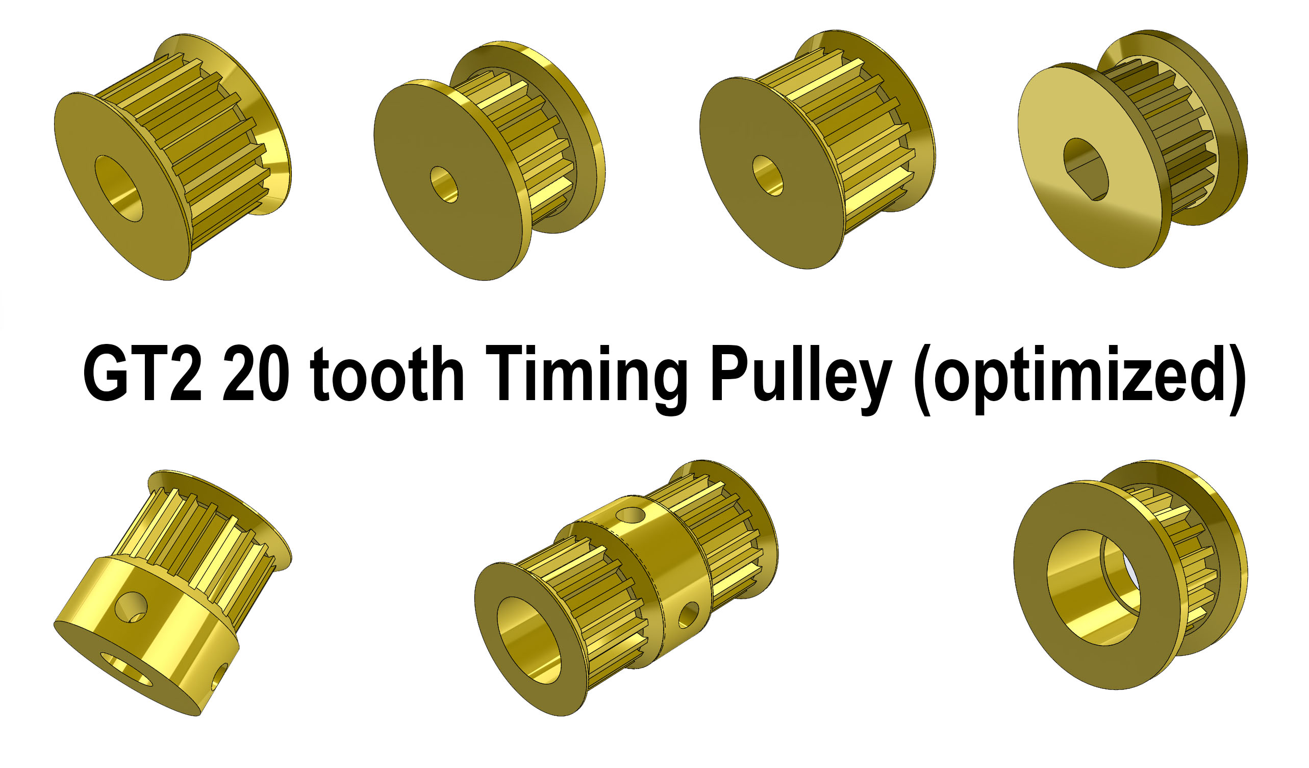 GT2 20 tooth Timing Pulley (optimized) von fabio | Kostenloses STL ...