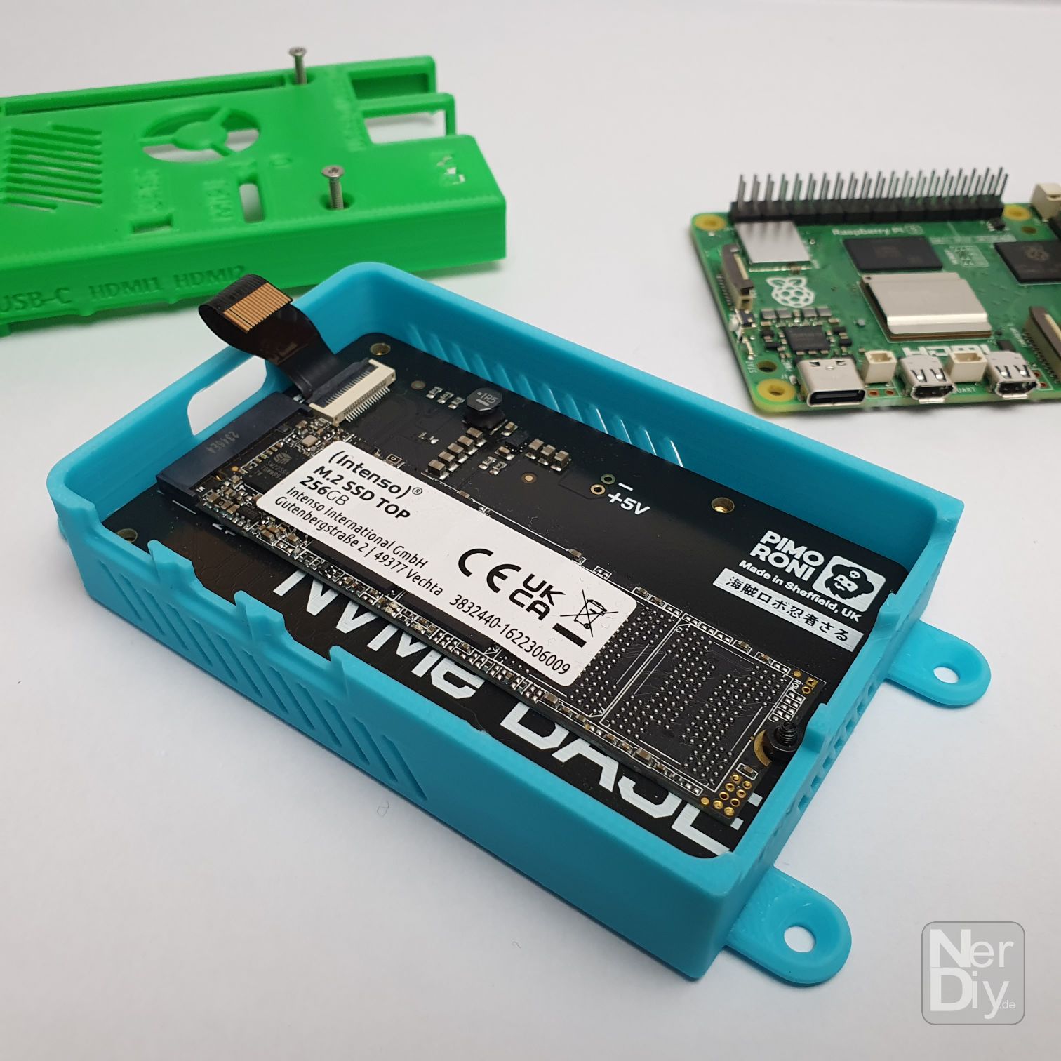 Raspberry Pi 5 & Pimoroni NVME Base Housing by Nerdiy.de