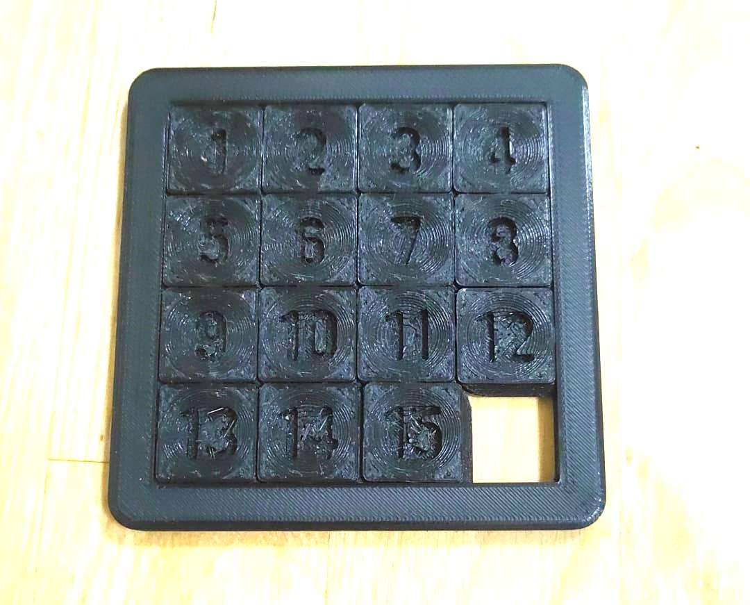 sliding puzzle 4x4 print in place by Reset Download free STL model