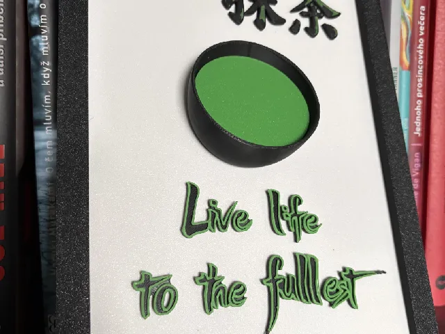 Matcha art and quote