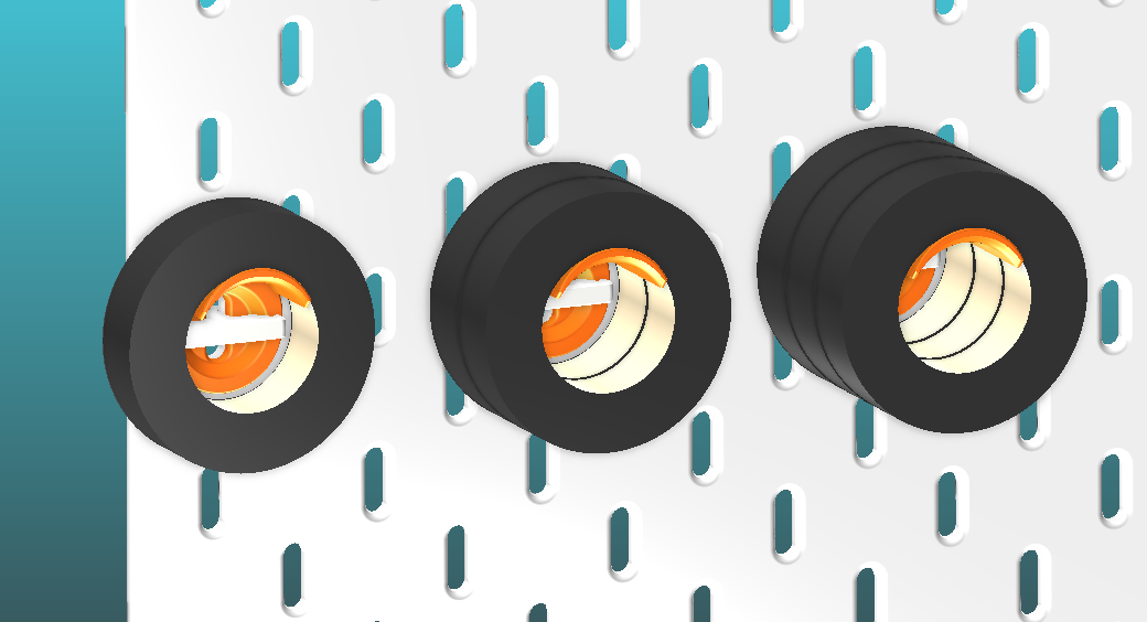 Skadis isolation tape hooks (T-Clip system) 3D model thumbnail