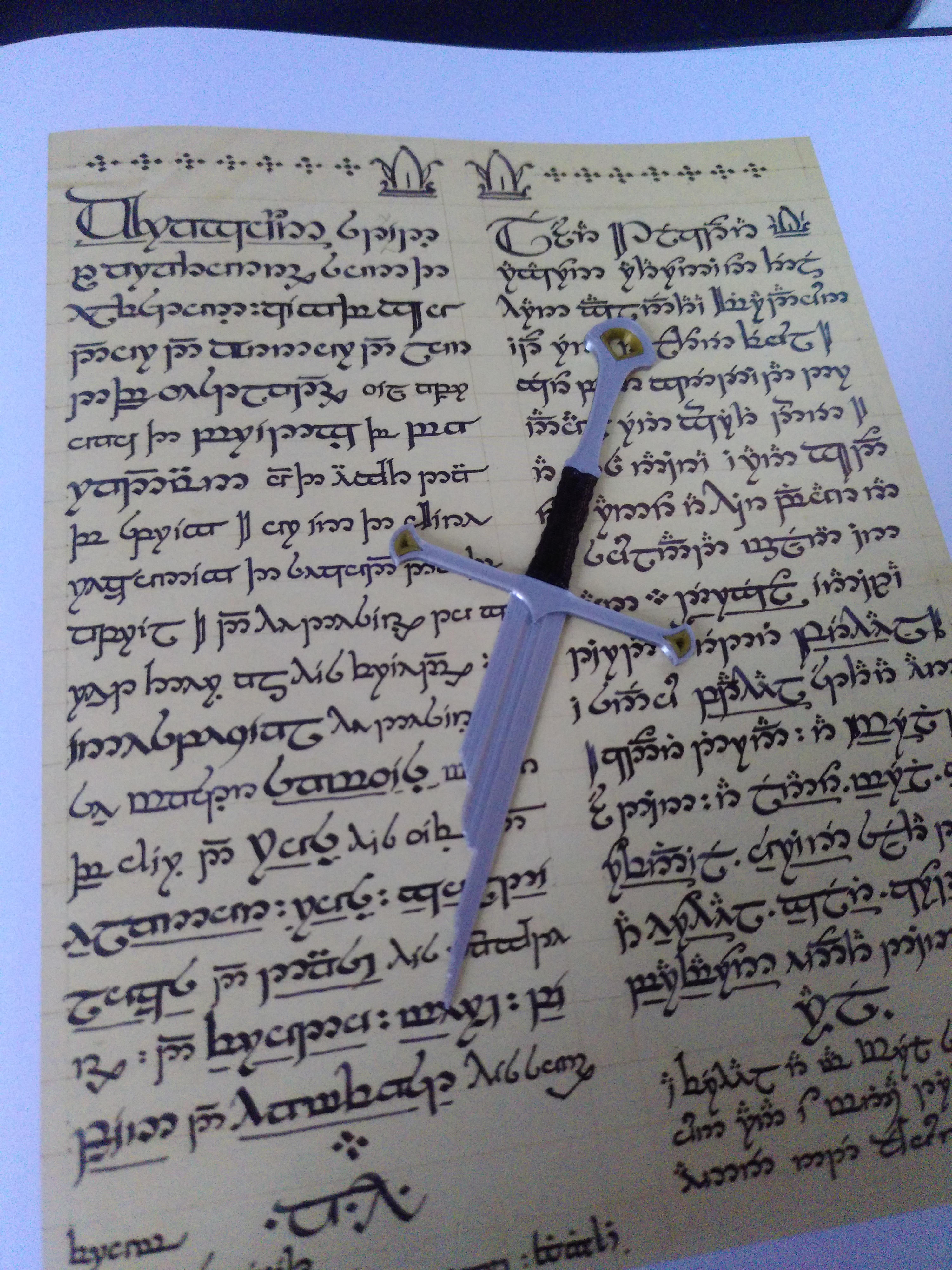 LOTR Narsil Bookmark Mulitcolor Parts