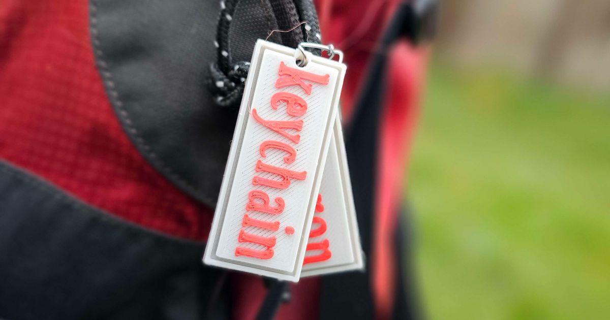 cool customizable keychain by Analog3d Download free STL model