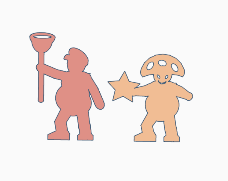 Super Plumber Brother and Toadie Meeples