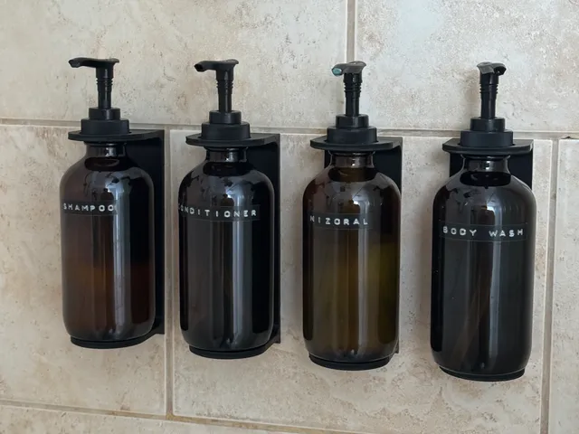 Amber Soap Dispenser Bottle Wall Mount